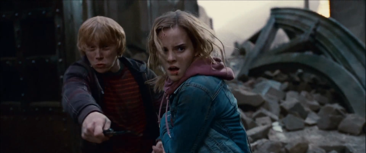 Rony e Hermione em Harry Potter