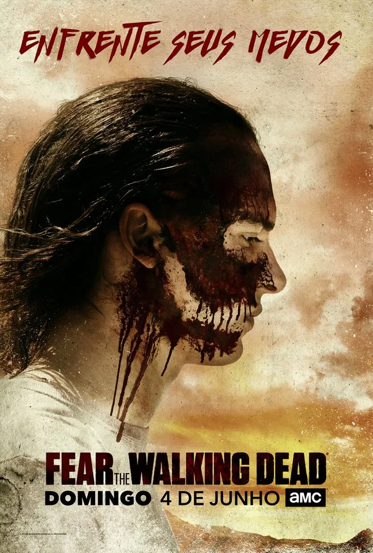 poster de Fear the Walking Dead  com uma garota sangrando