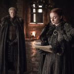 Game of thrones post cosmonerd Brienne (Gwendoline Christie) e Sansa Stark (Sophie Turner) – Credito Helen Sloan_HBO