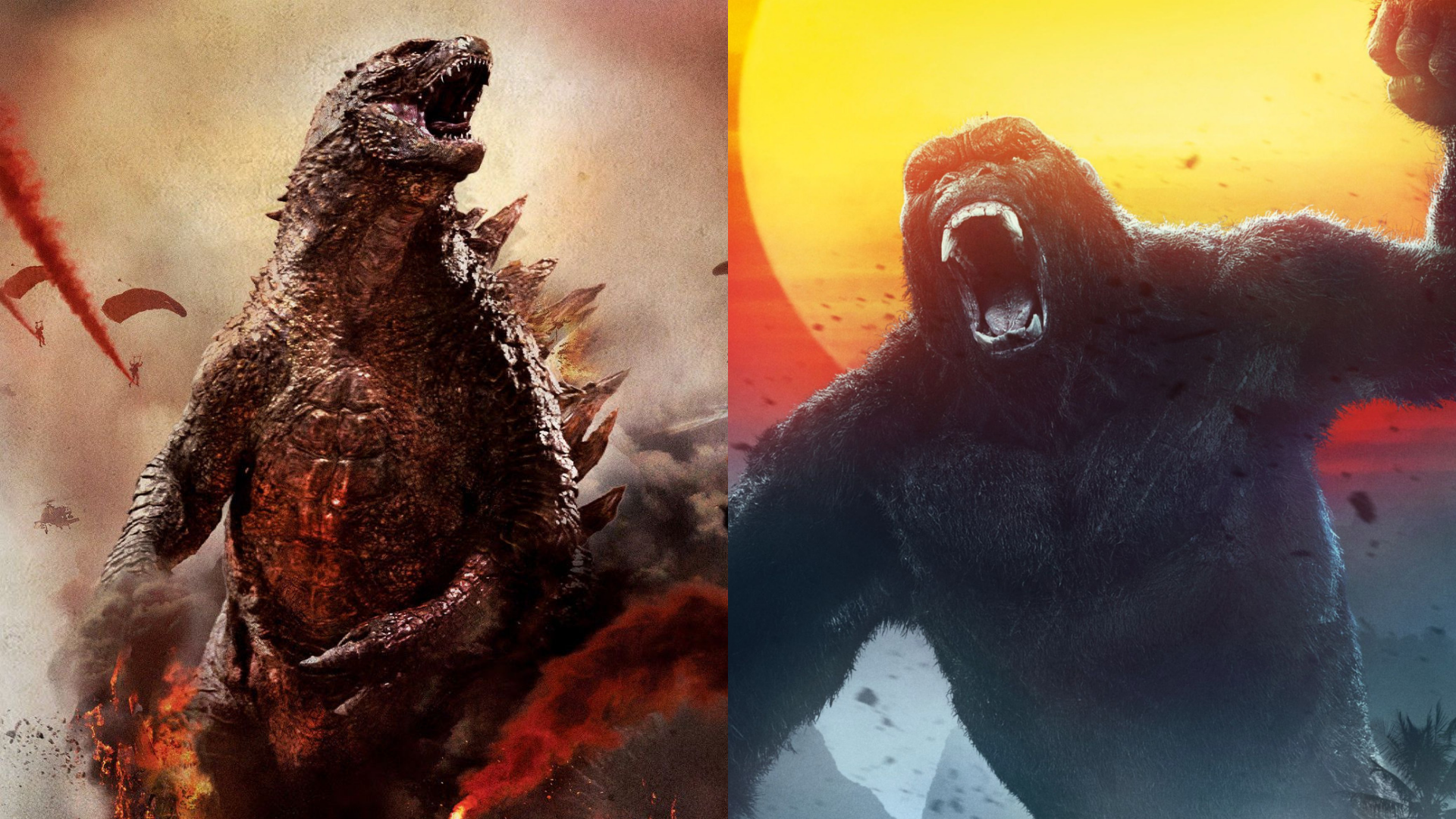 Imagem com Godzilla e Kong