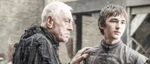 Um velho e Bran em Winterfell