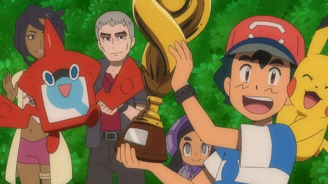 Pokémon Sun e Moon, Ash com troféu