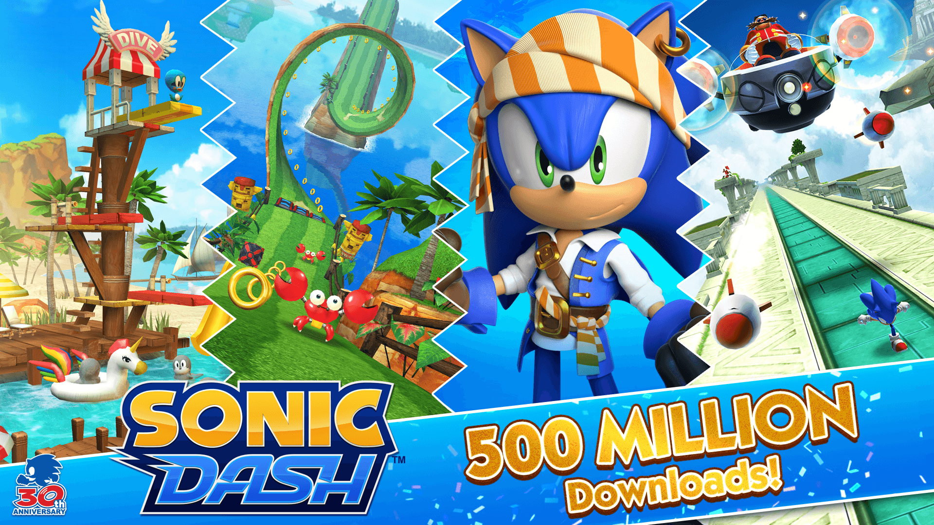 Sonic Dash 500 milhões de downloads