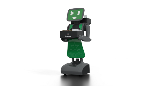 Hei, o robô auxiliar garçom da Heineken