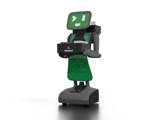 Hei, o robô auxiliar garçom da Heineken