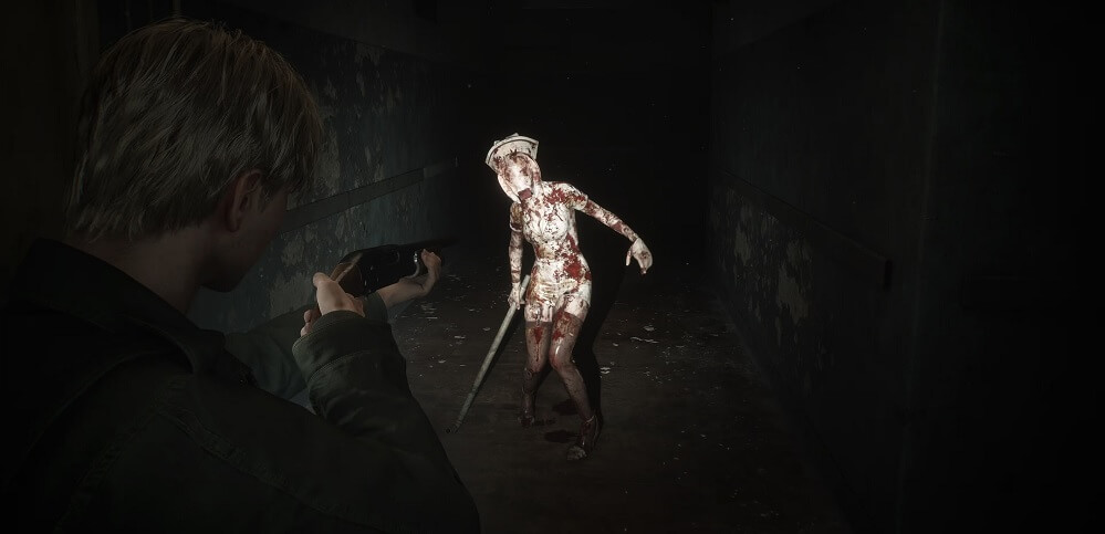 Cena do remake de Silent Hill 2, lançamento da Konami
