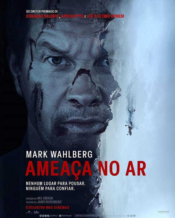 Cartaz de Ameaça no Ar, estrelado por Mark Wahlberg