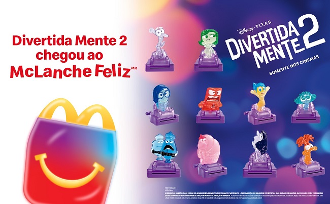 Personagens de Divertida Mente 2 no McLanche Feliz do McDonald's
