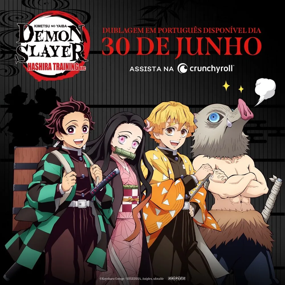 Demon Slayer: Kimetsu no Yaiba Hashira Training Arc tem dublagem confirmada pela Crunchyroll