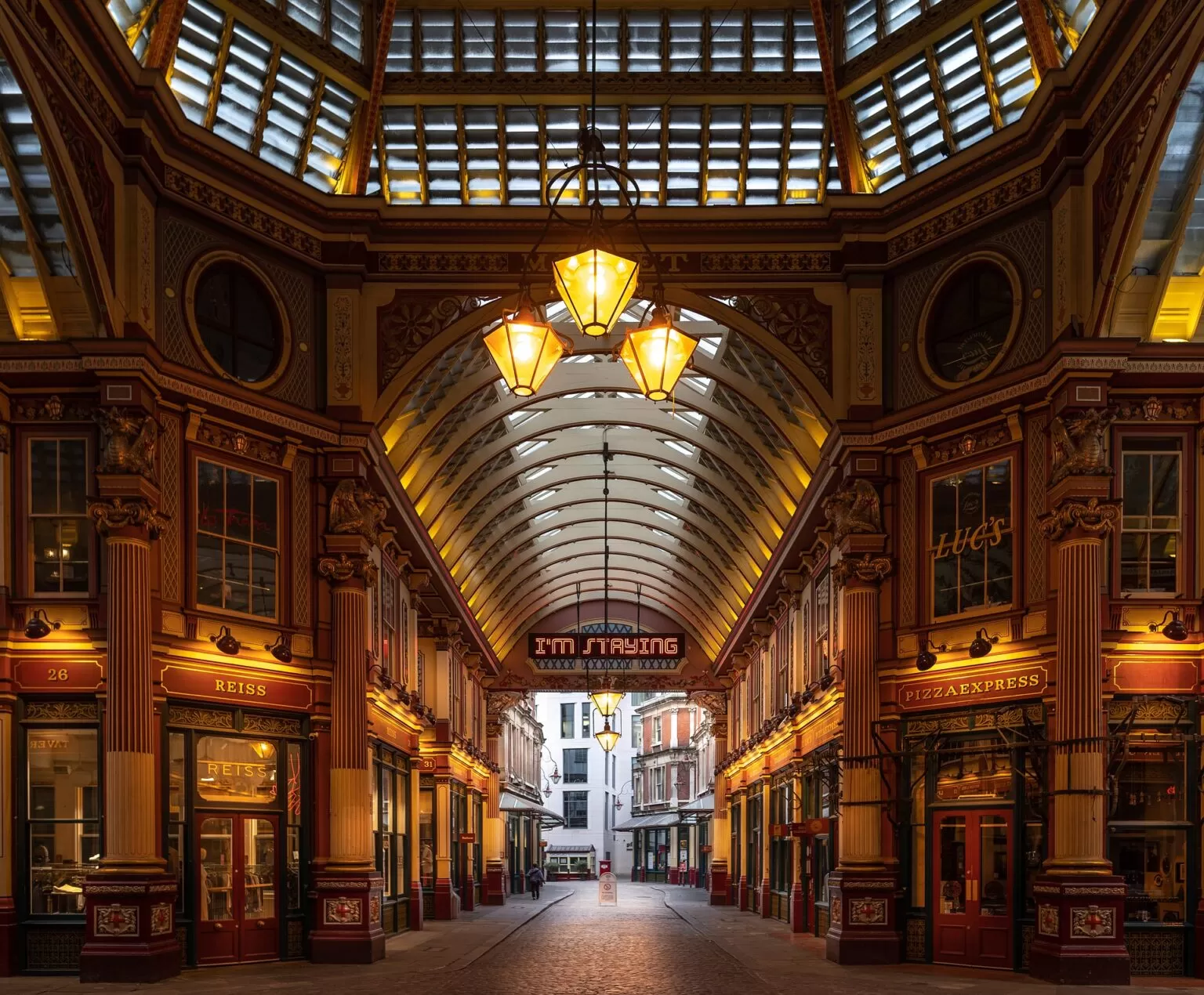 Leadenhall, localizado em Londres que serviu de cenário para o Beco Diagonal de Harry Potter