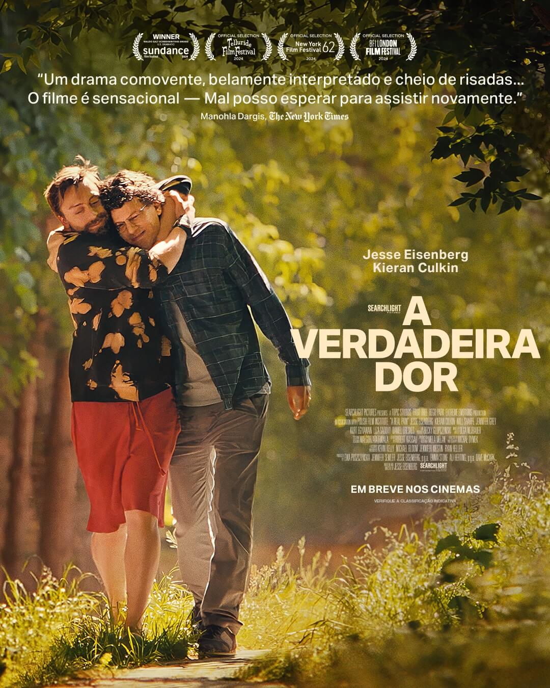 A Verdadeira Dor, com Jesse Eisenberg e Kieran Culkin,