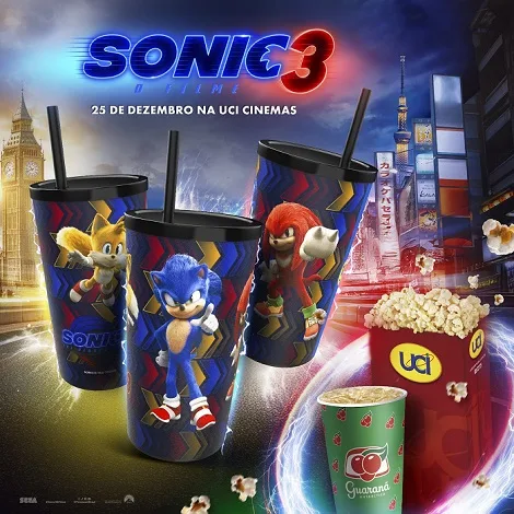 combo de Sonic 3 - O Filme na UCI cinemas