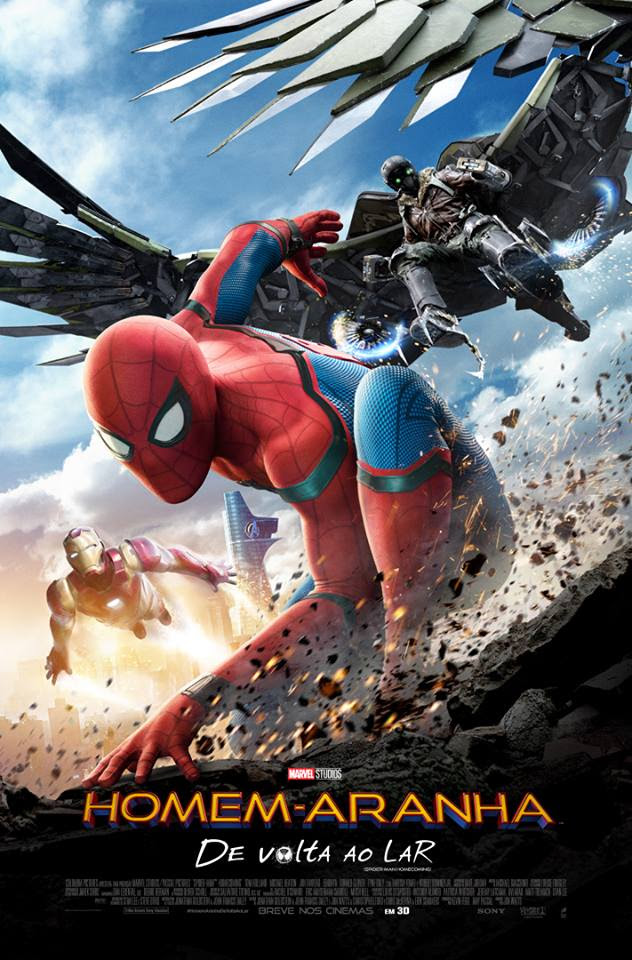 homem-aranha, homem de ferro e abutre no poster do filme