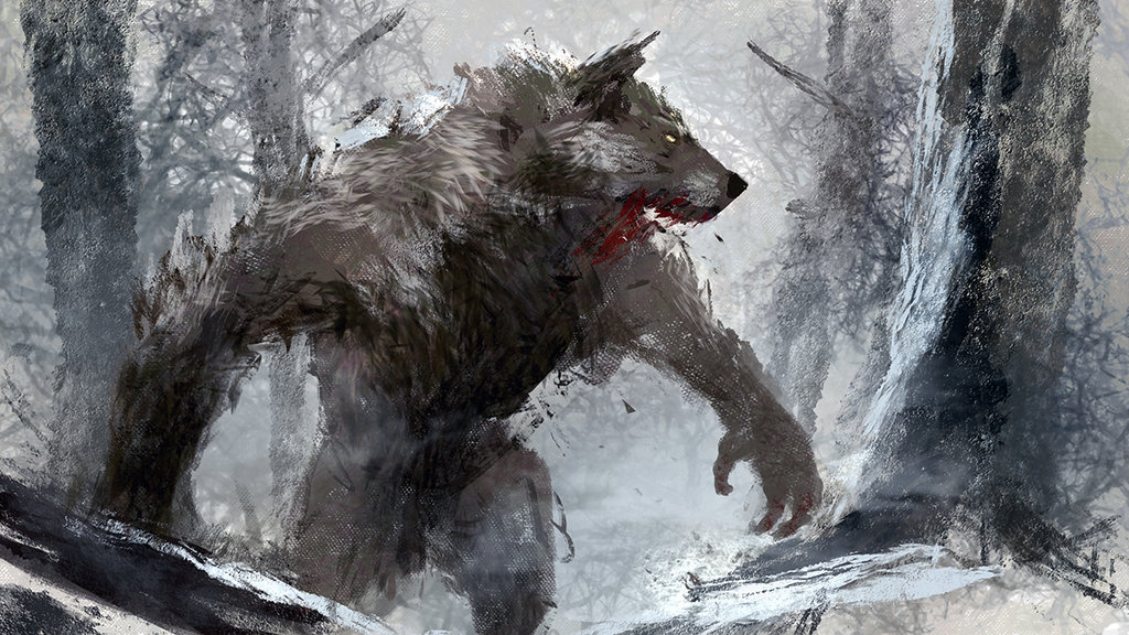 Desenho de um Lobisomen pelo artista Conor Burke