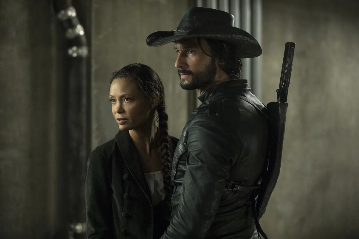 hbo Westworld 2 temporada Thandie Newton (interpreta Maeve) e Rodrigo Santoro (interpreta Hector Escaton).Crédito John P. Johnson