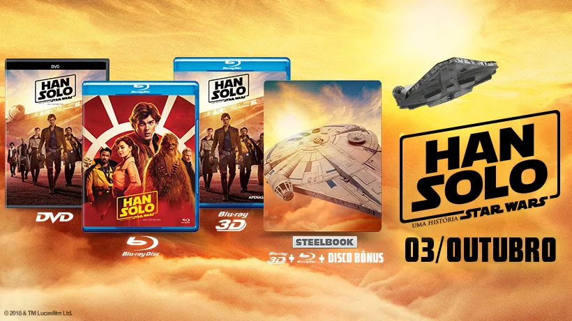 han solo uma história star wars dvd blu-ray steelbook