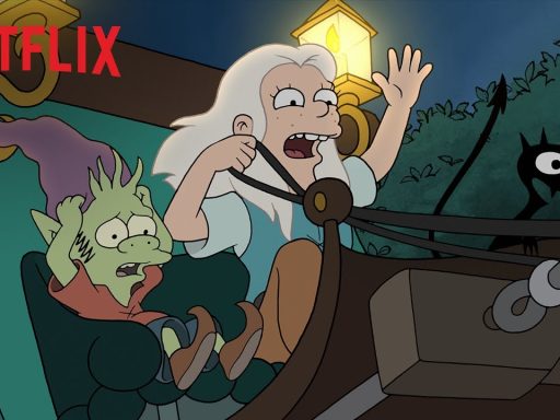 cena poster de (Des)encanto, animação netflix do criador de os simpsons, matt groening