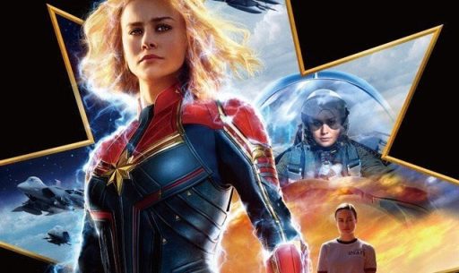 brie larson no poster de capitã marvel