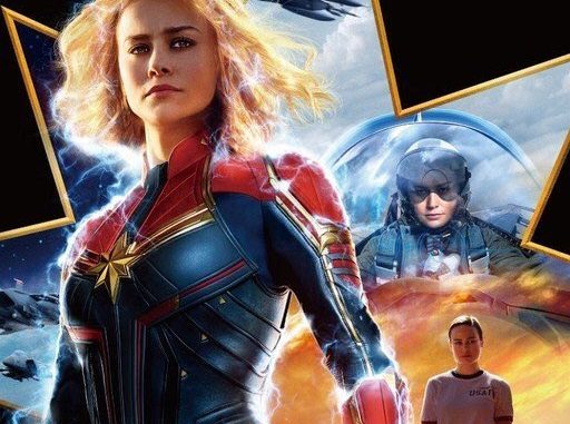 brie larson no poster de capitã marvel