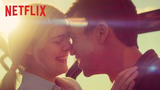 capa de Por Lugares Incríveis, com Elle Fanning e Justice Smith da netflix