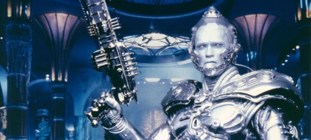 Arnold Schwarzenegger como senhor frio em batman