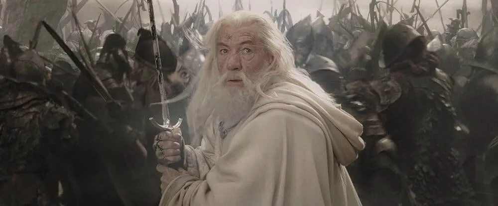 Gandalf de Ian McKellen em O Senhor dos Anéis