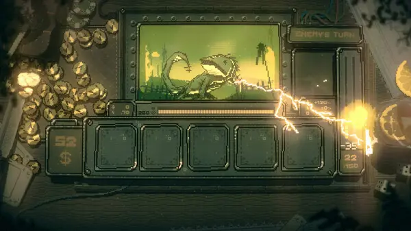 Slots & Daggers - jogo de fantasia retrô onde as batalhas acontecem numa máquina caça-níquel