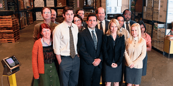 O elenco da série The Office (Pam estava em Nova York)